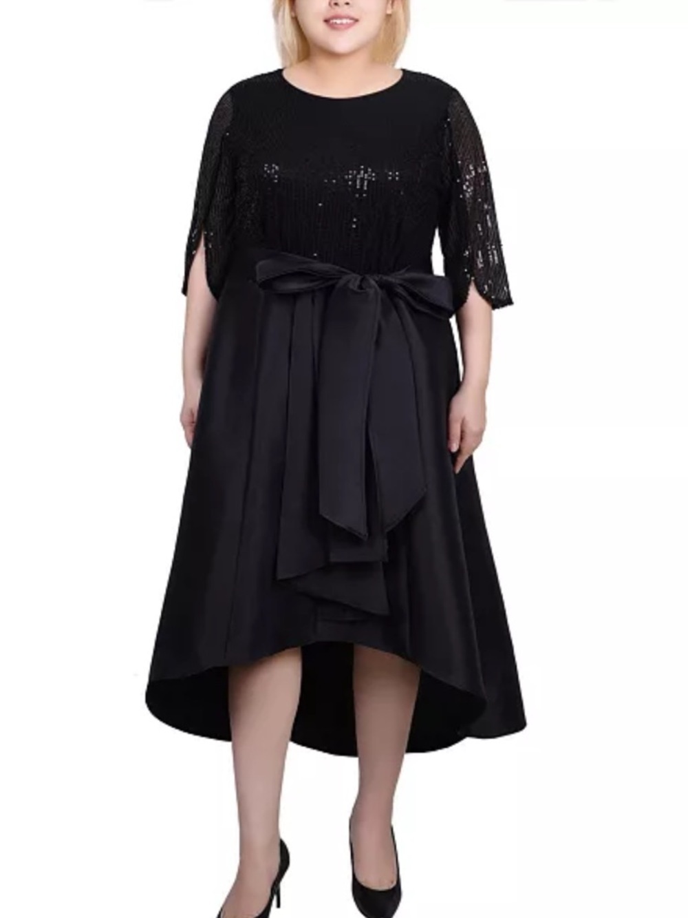 NY Collection
Women's Plus Size Sequin and Jacquard Holiday Dress